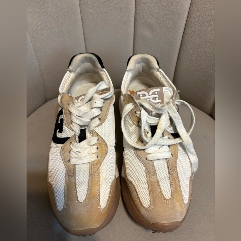 Sam Edelman White and Tan Women's Slippers